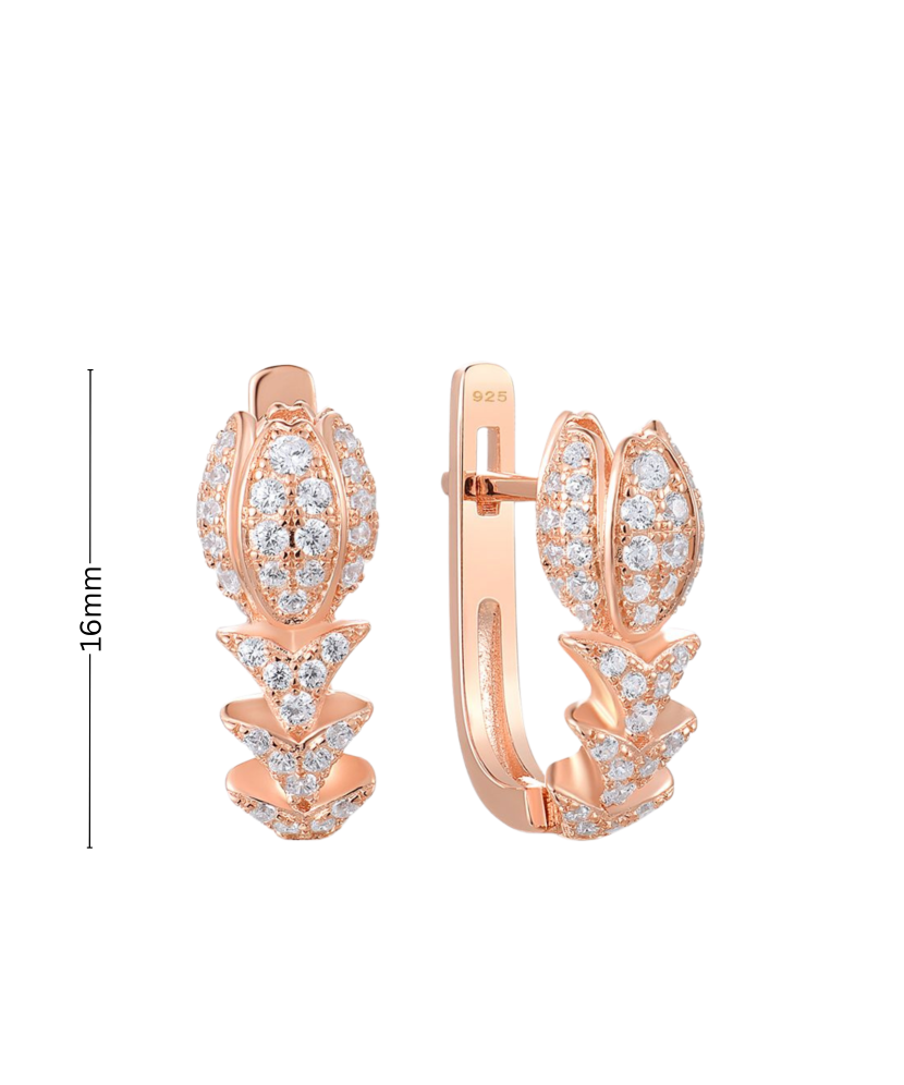 Paauksuoti sidabriniai auskarai su cirkoniais