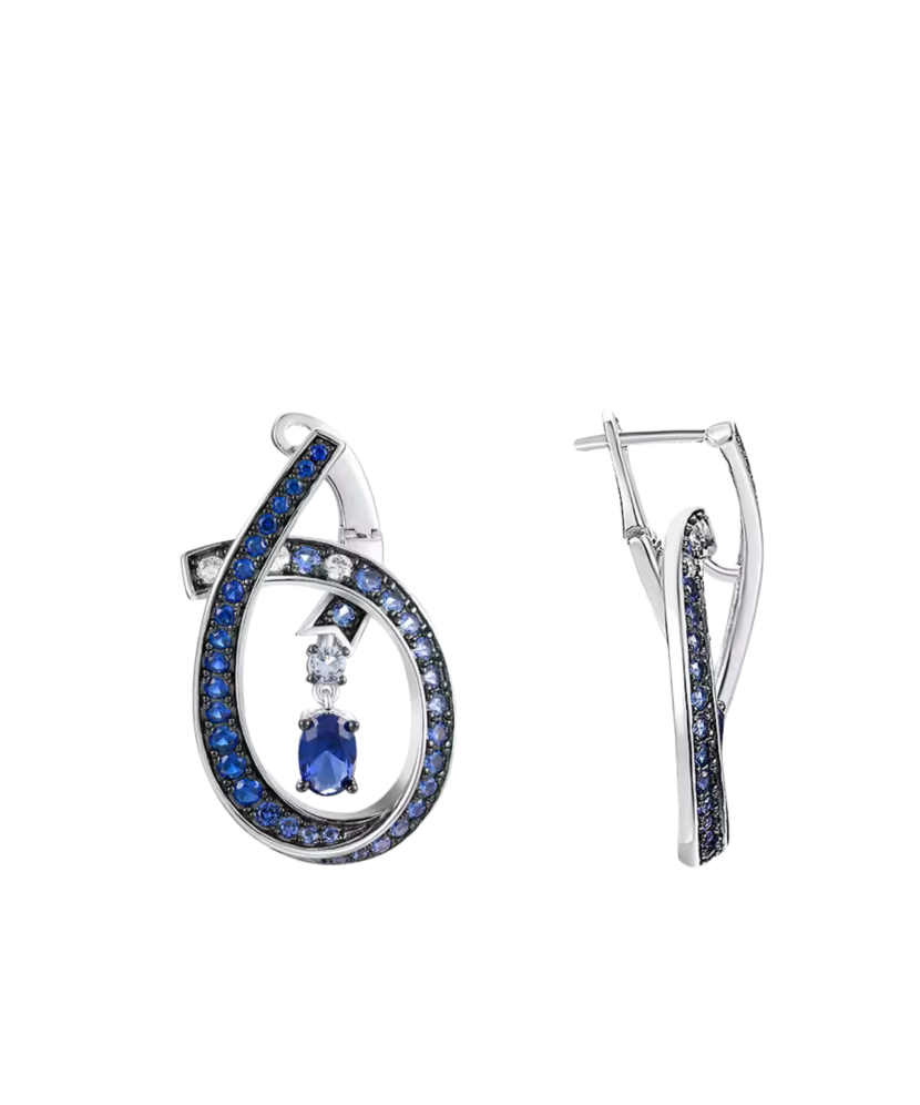 Sidabriniai auskarai su špineliais ir cirkoniais