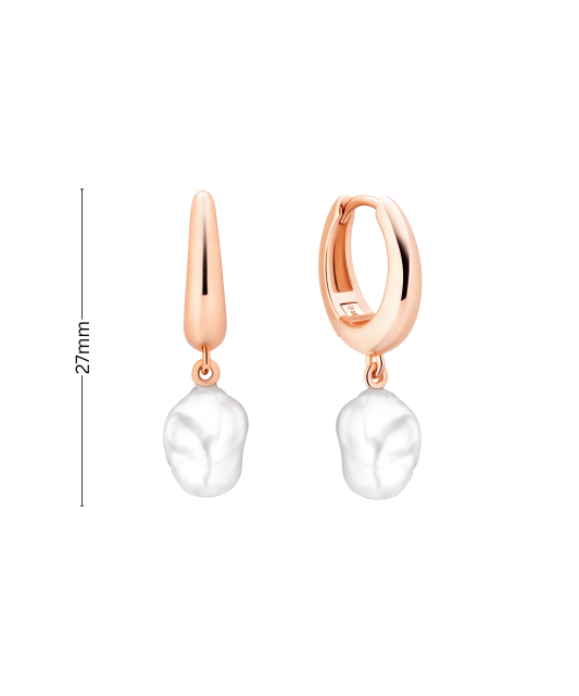 Paauksuoti Sidabriniai auskarai su Keshi perlais