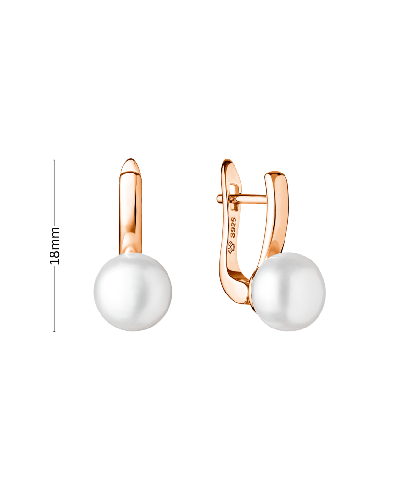 Paauksuoti Sidabriniai auskarai su perlais