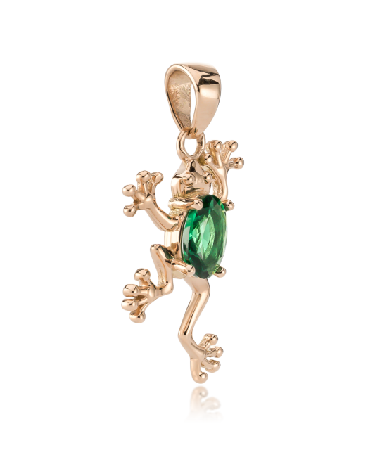 Auksinis pakabukas su cirkoniu "Varlė"