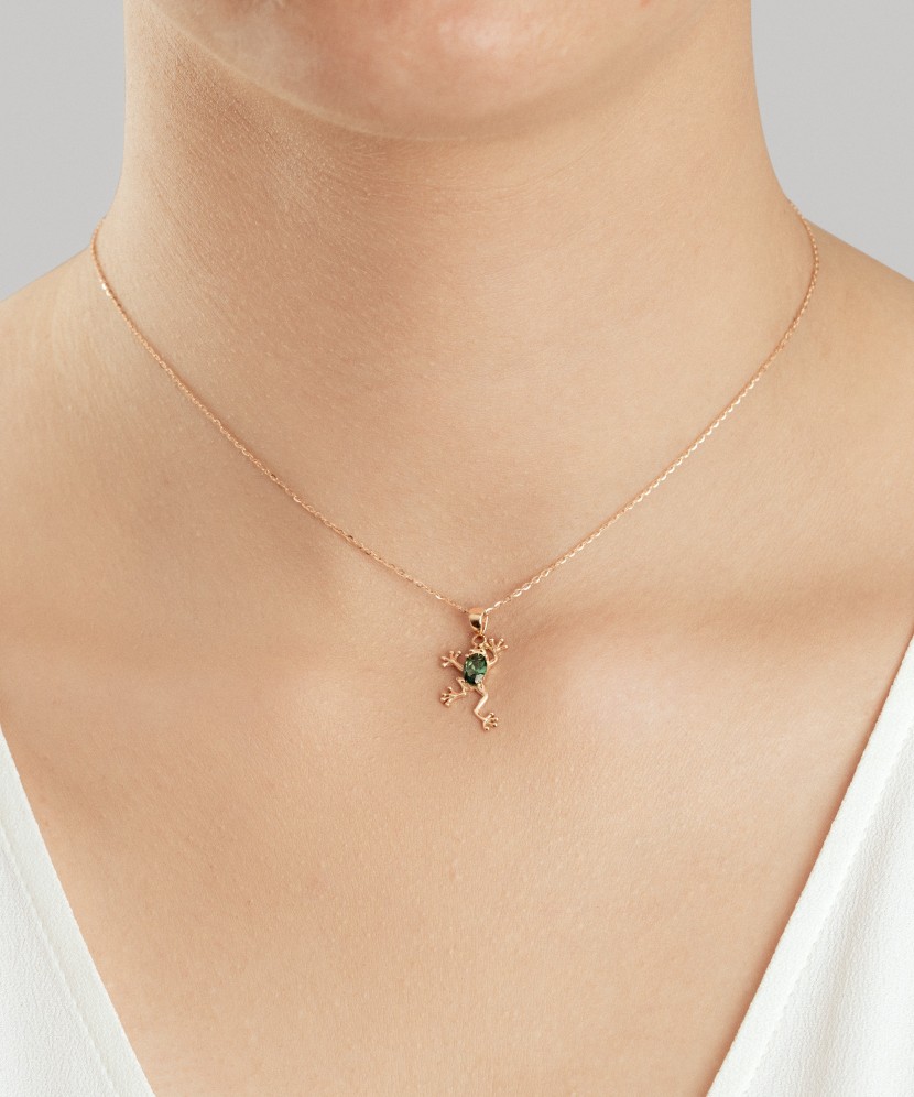 Auksinis pakabukas su cirkoniu "Varlė"