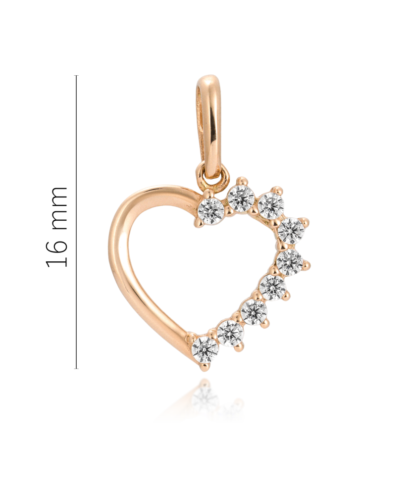 Auksinis pakabukas su cirkoniais "Širdelė"