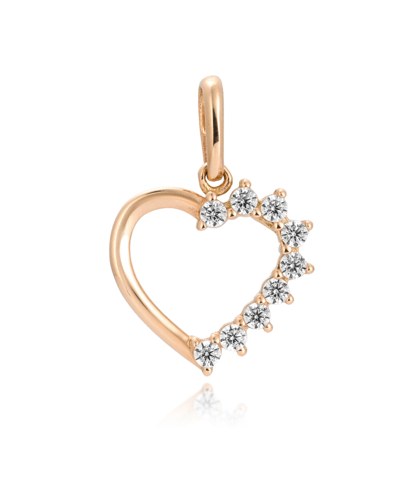 Auksinis pakabukas su cirkoniais "Širdelė"