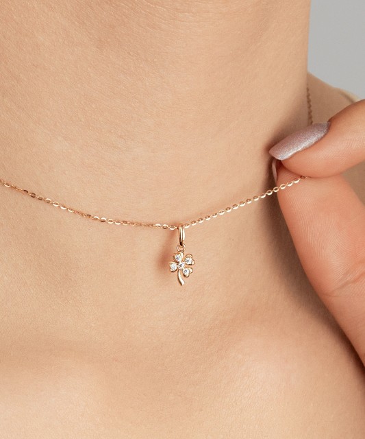 Auksinis pakabukas su cirkoniais "Dobiliukas"