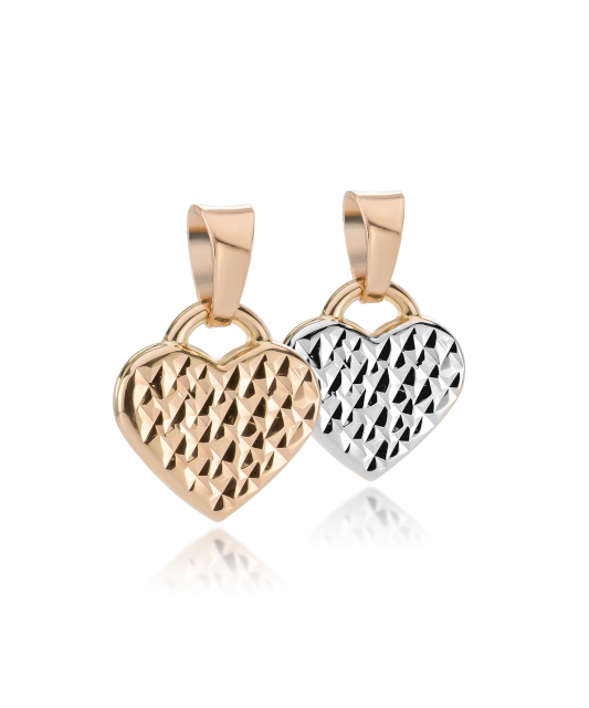 Dvipusis auksinis pakabukas "Širdelė"