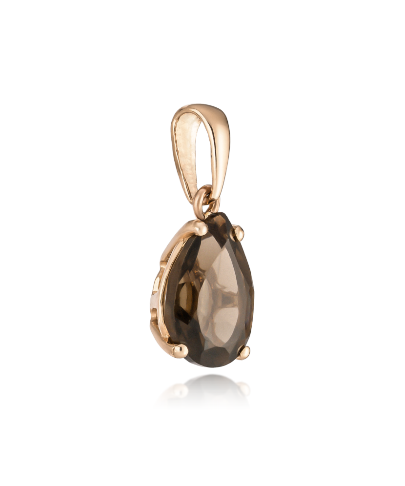 Auksinis pakabukas su dūminiu kvarcu