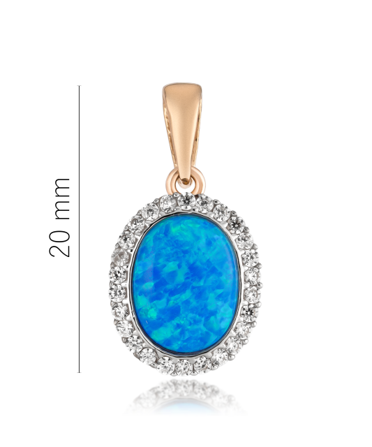 Auksinis pakabukas su opalu ir cirkoniais