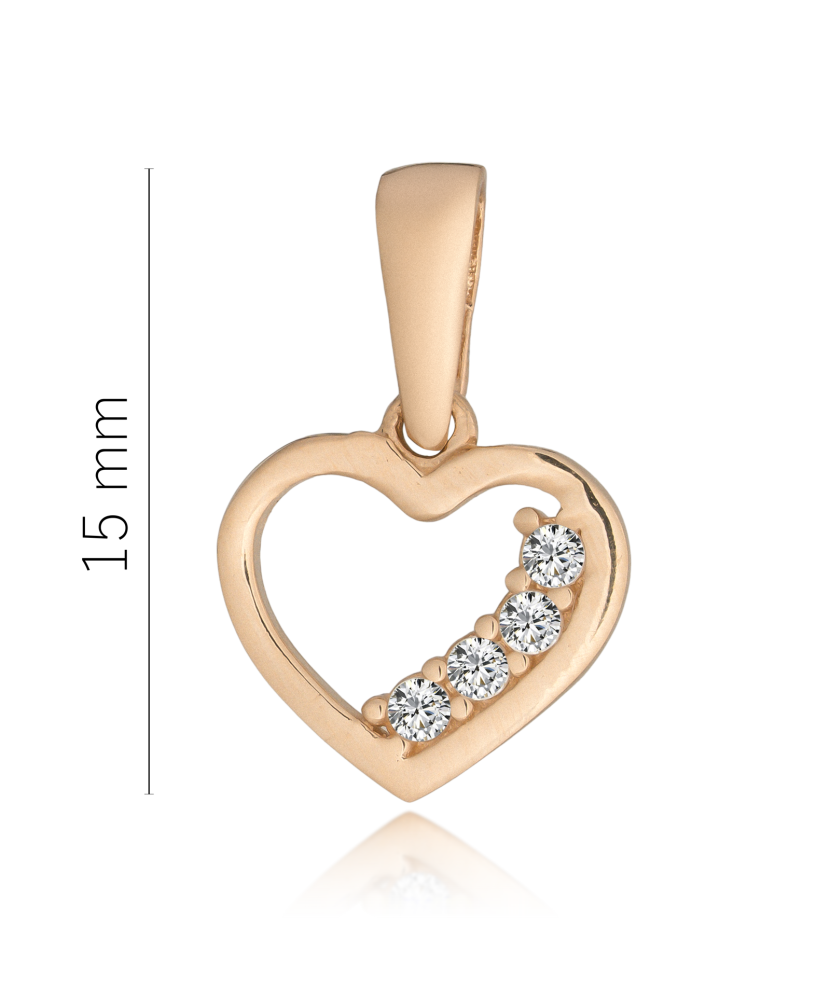 Auksinis pakabukas su cirkoniais "Širdelė"