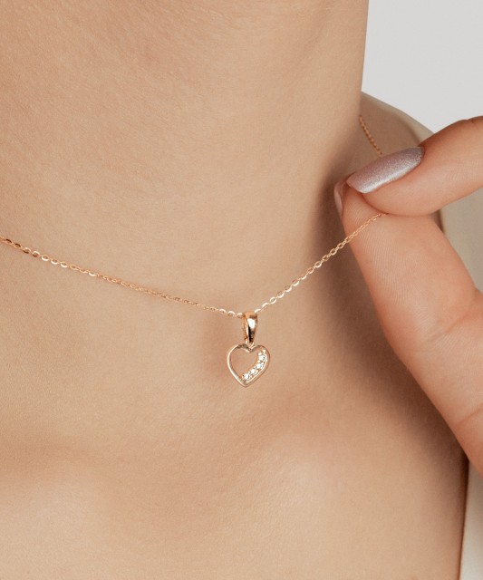 Auksinis pakabukas su cirkoniais "Širdelė"