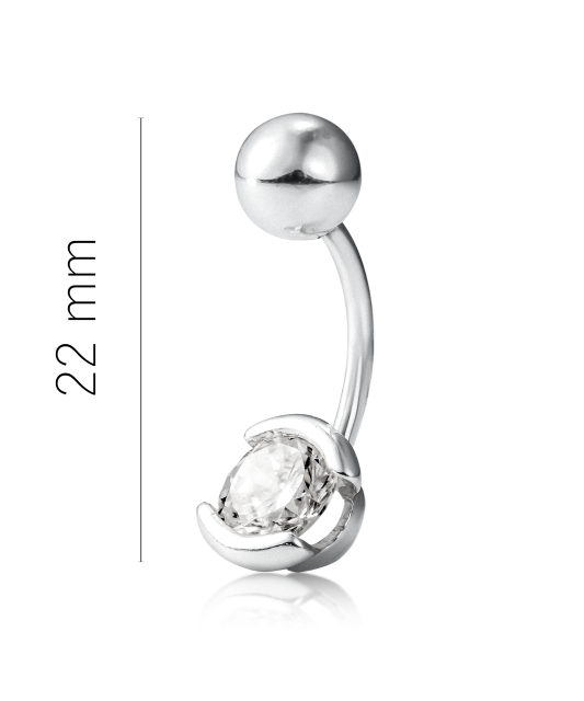 Sidabrinis auskaras į bambą su cirkoniu  - Goldinga