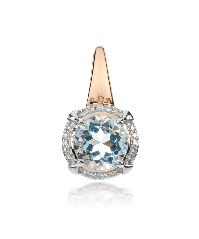 Auksinis pakabukas su deimantais ir topazu