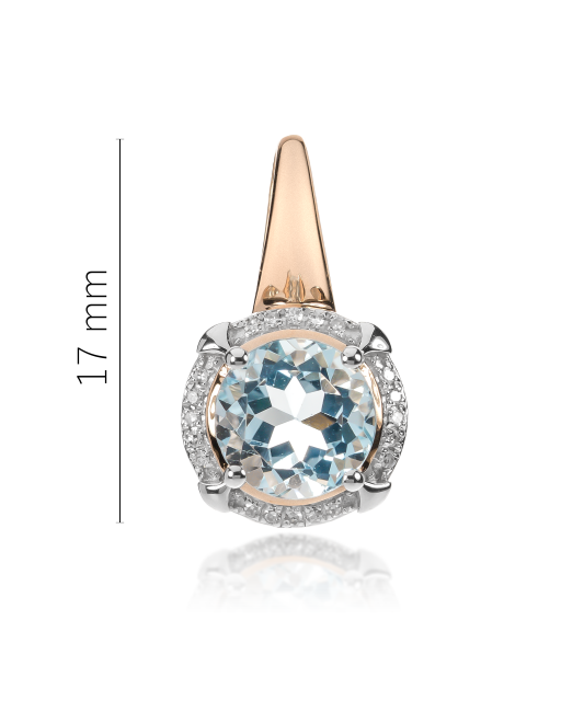 Auksinis pakabukas su deimantais ir topazu