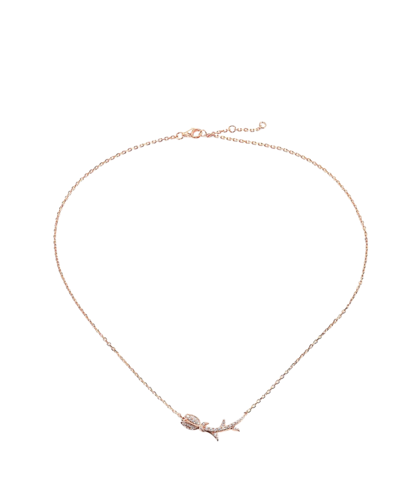 Paauksuota sidabrinė grandinėlė su cirkonio pakabuku  - Goldinga