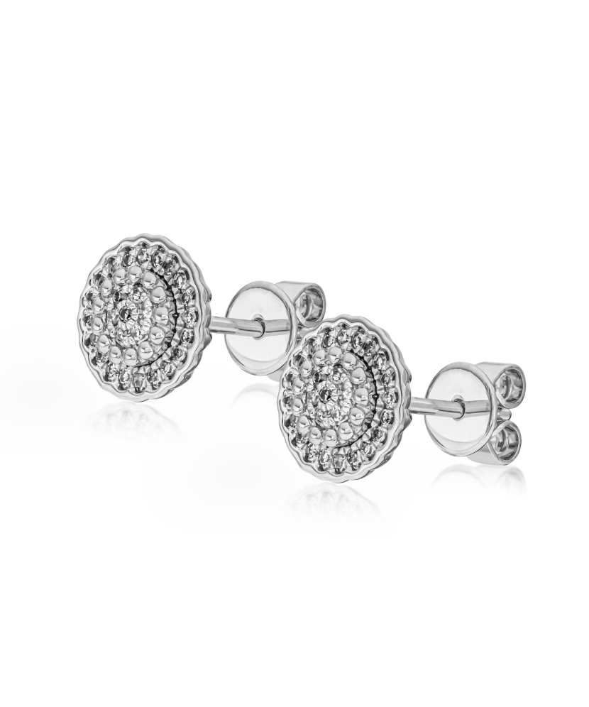 Balto aukso auskarai su deimantais