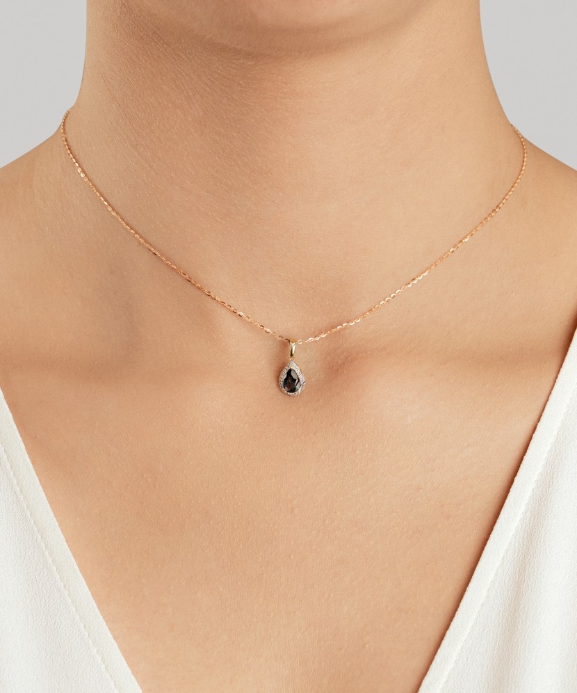 Geltono aukso pakabukas su deimantais ir topazu  - Goldinga