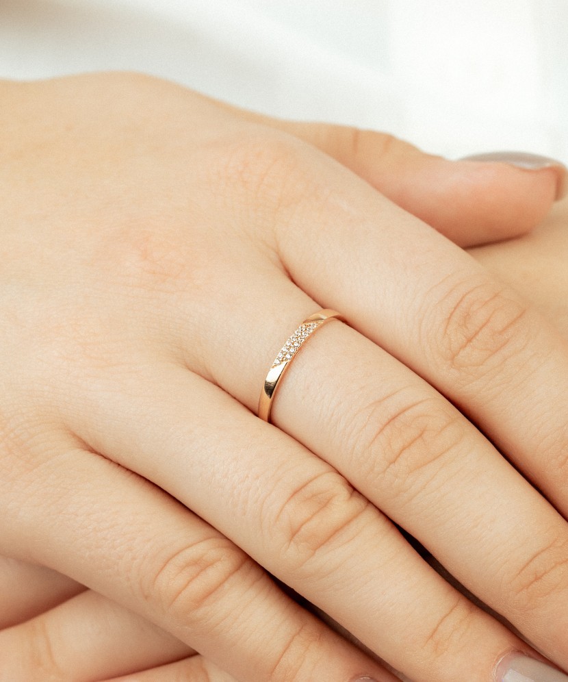 Auksinis žiedas su cirkoniais  - Goldinga