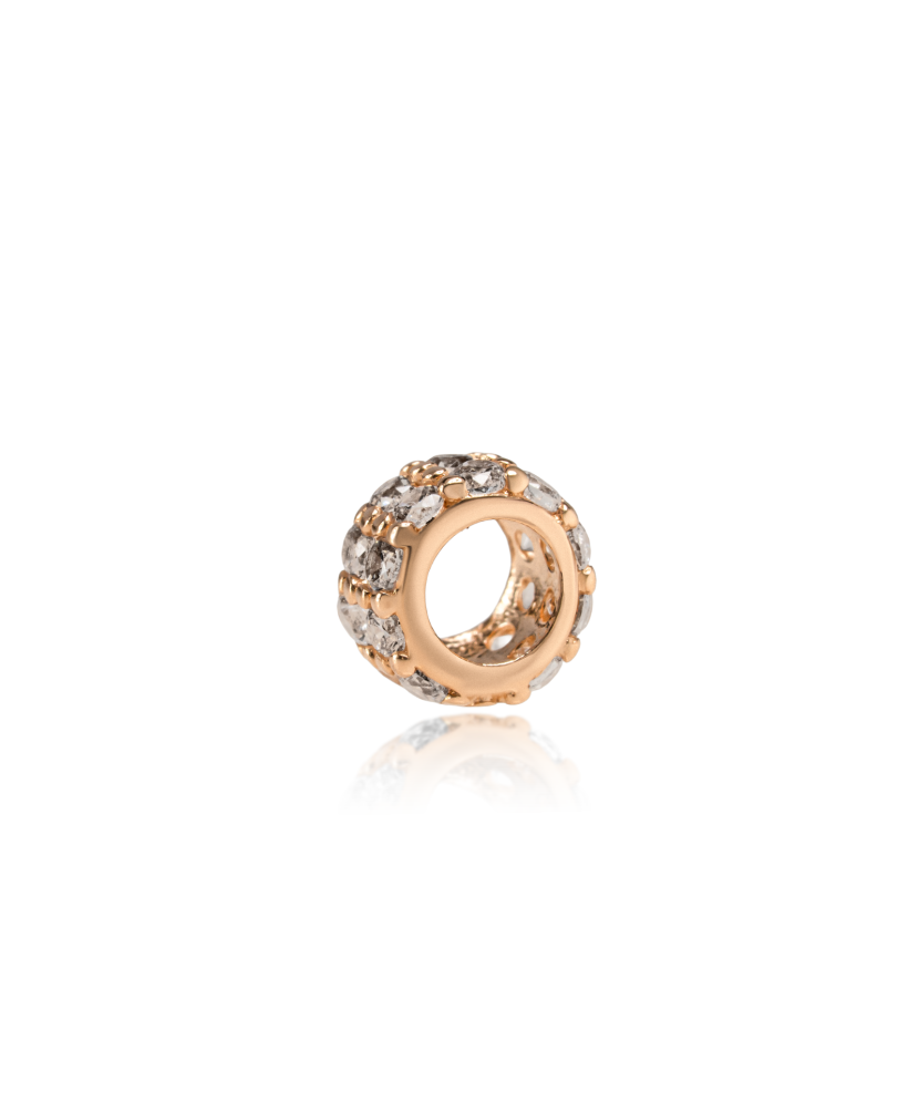 Auksinis pakabukas su cirkoniais "bačkutė"