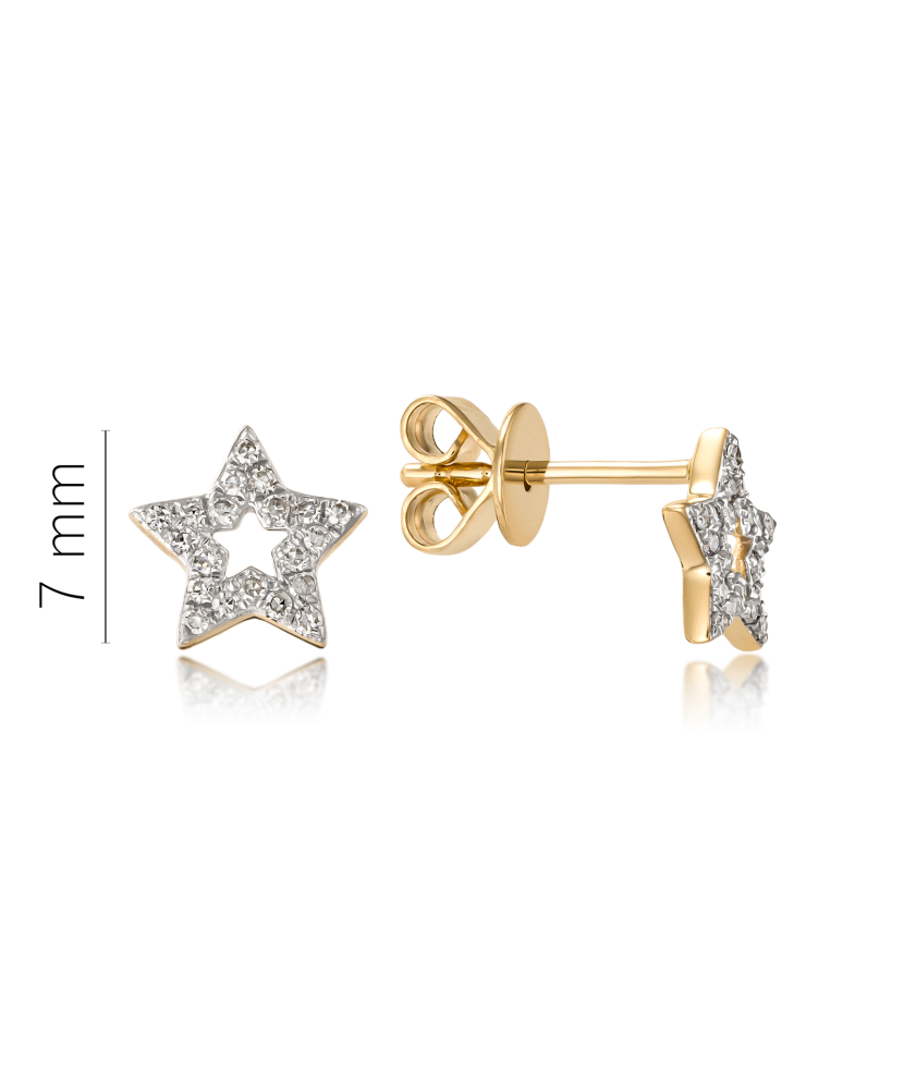 Geltono aukso auskarai su deimantais