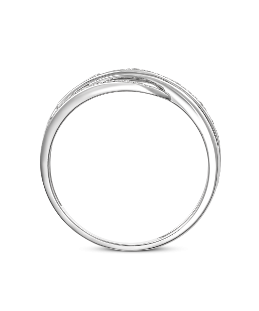 Balto aukso žiedas su deimantais