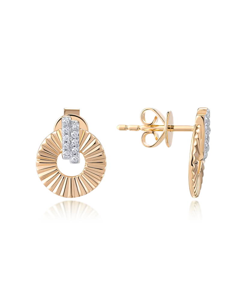 Auksiniai auskarai su deimantais