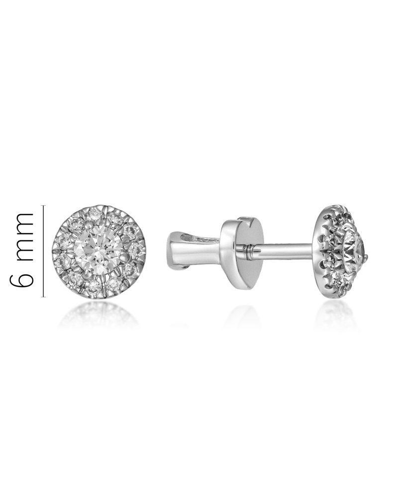 Balto aukso auskarai su deimantais