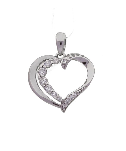 Sidabrinis pakabukas su cirkoniais "Širdelė" - Sidabriniai pakabukai - Goldinga