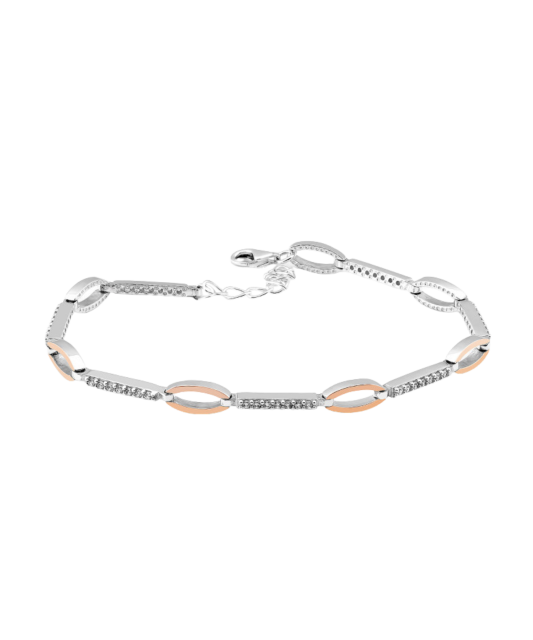 Sidabrinė apyrankė dengta auksu su cirkoniais