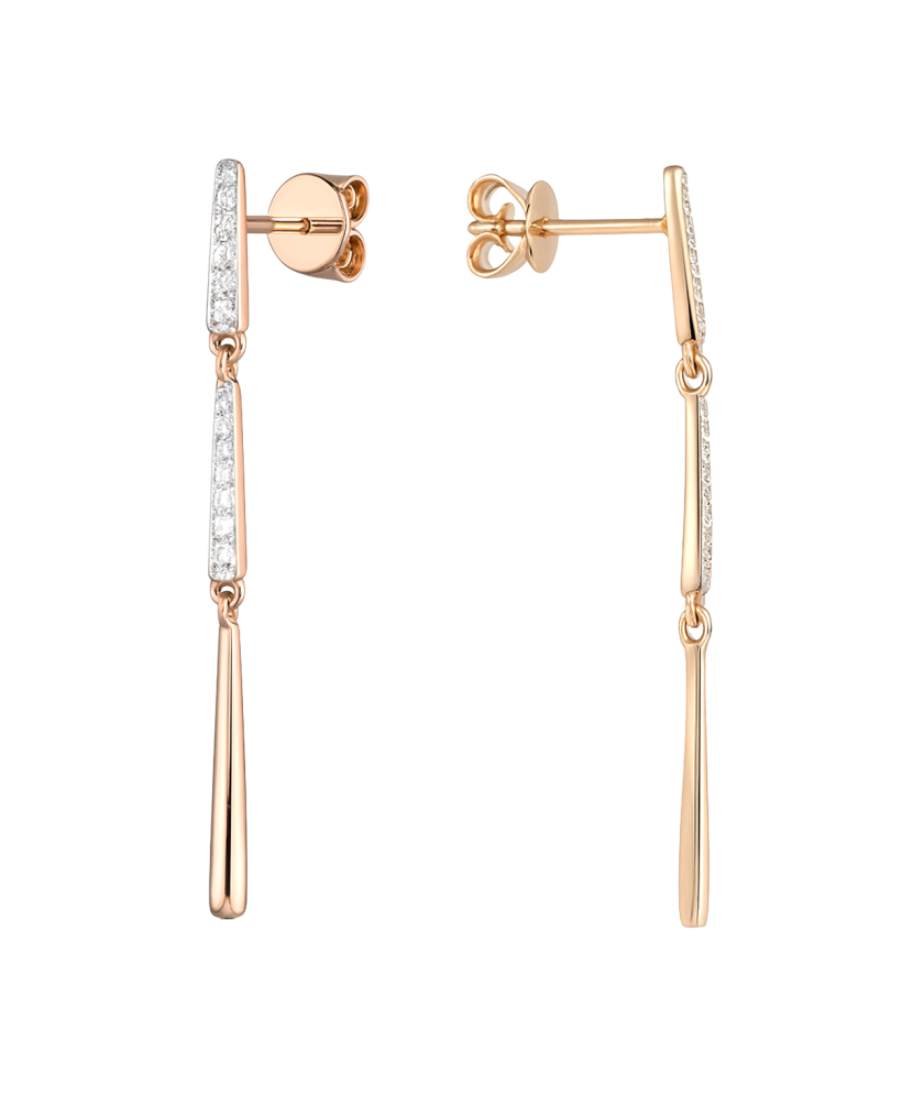 Auksiniai auskarai su deimantais