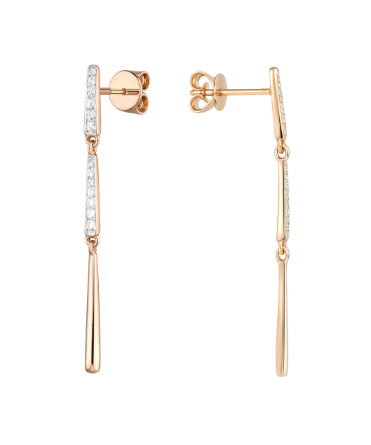 Auksiniai auskarai su deimantais