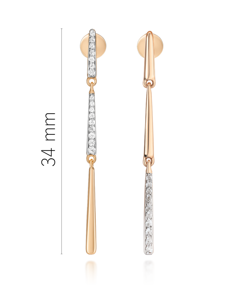 Auksiniai auskarai su deimantais