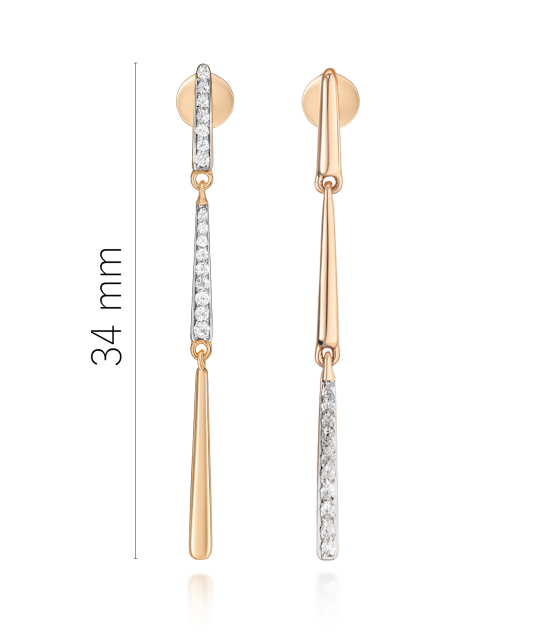 Auksiniai auskarai su deimantais