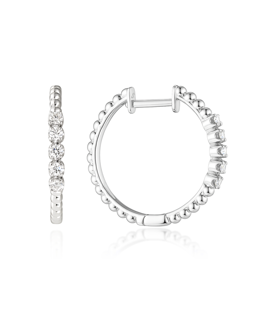 Balto aukso auskarai su deimantais