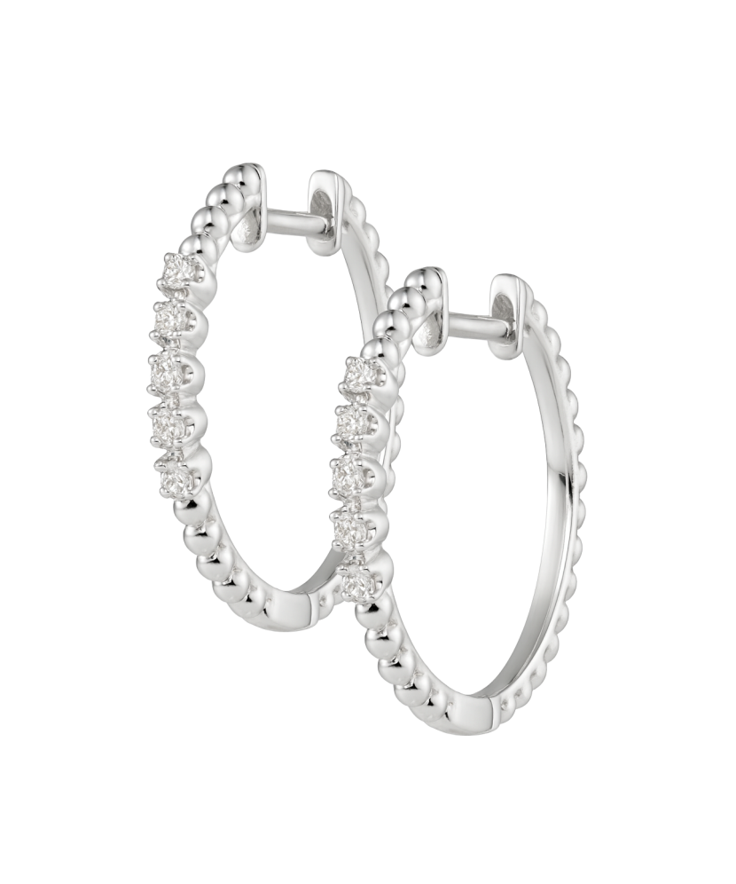 Balto aukso auskarai su deimantais