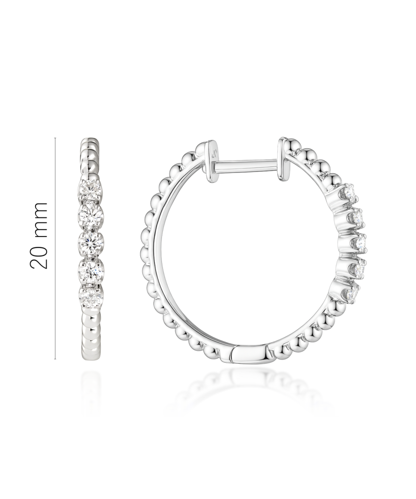 Balto aukso auskarai su deimantais