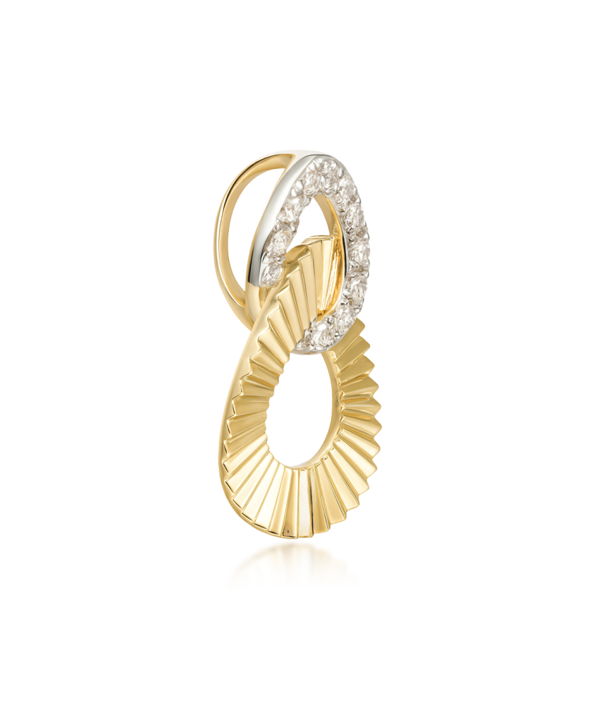 Geltono aukso pakabukas su deimantais