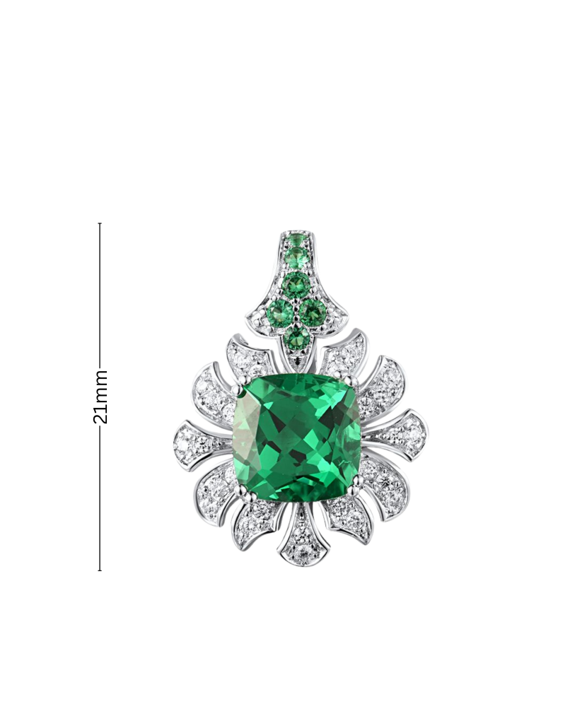 Sidabrinis pakabukas su cirkoniais ir špineliais