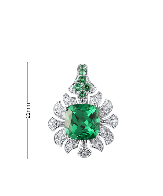 Sidabrinis pakabukas su cirkoniais ir špineliais