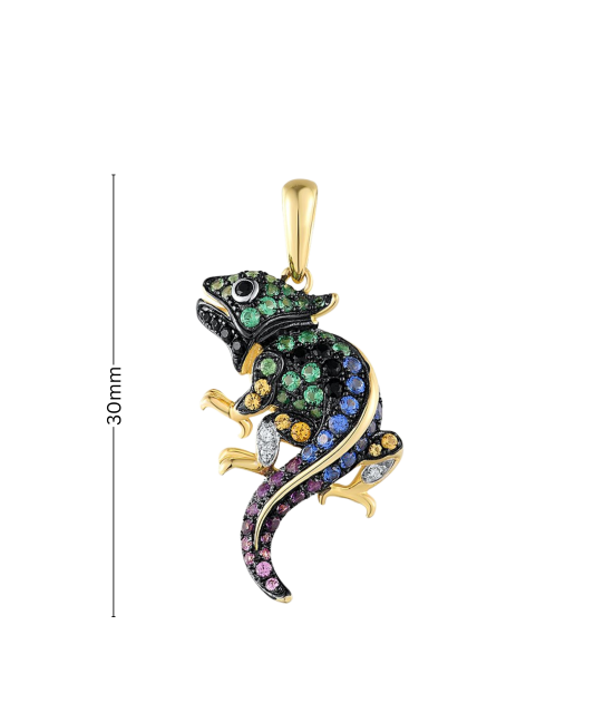 Paauksuotas Sidabrinis pakabukas su cirkoniais ir špineliais