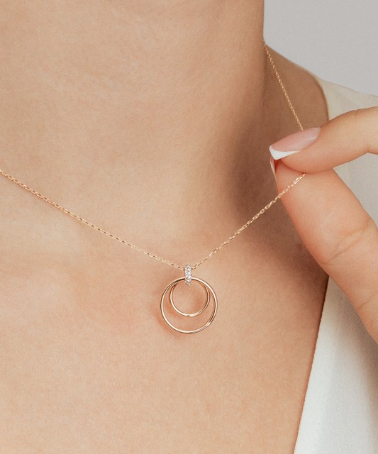 Auksinė grandinėlė su cirkonio pakabuku  - Goldinga