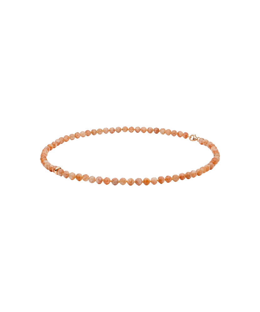 Vėrinys su saulės akmenimis ir paauksuotu sidabru