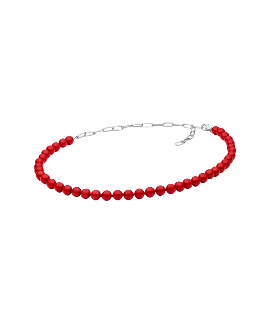 Koralų vėrinys su sidabru