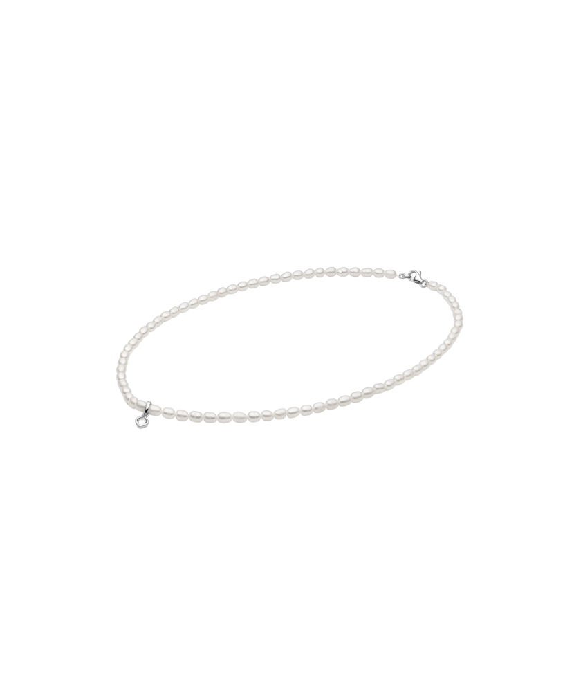 Perlų Vėrinys Su Sidabru ir cirkonio pakabuku