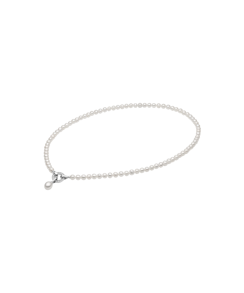 Perlų Vėrinys Su Sidabru ir cirkonio pakabuku