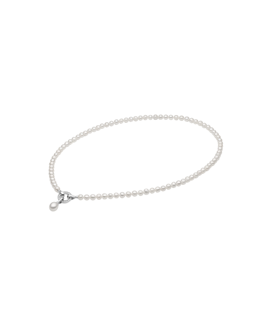 Perlų Vėrinys Su Sidabru ir cirkonio pakabuku