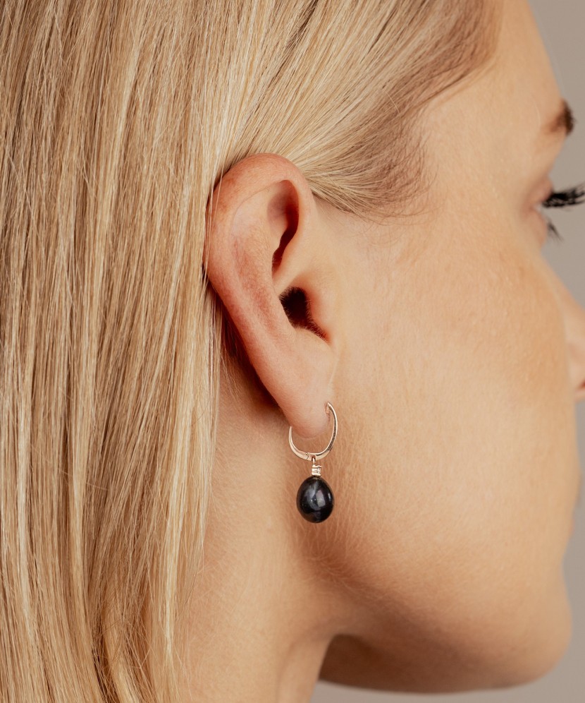 Auksiniai auskarai su perlais ir cirkoniais