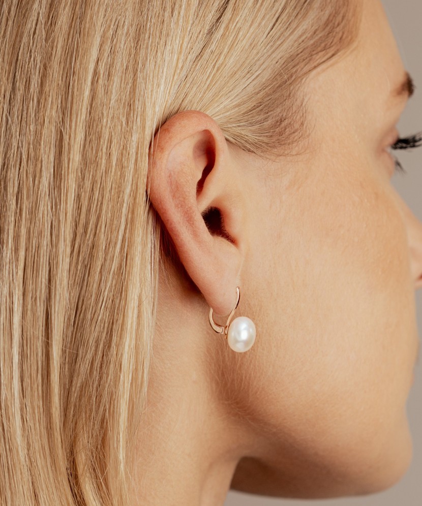 Auksiniai auskarai su perlais  - Goldinga