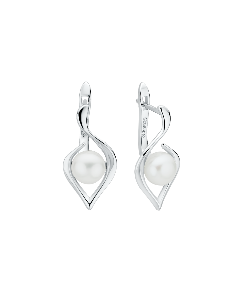 Sidabriniai auskarai su perlais