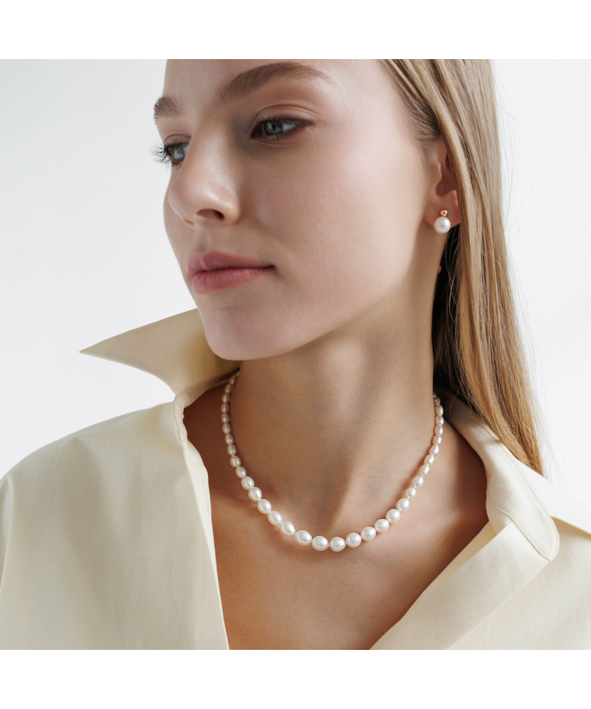 Paauksuoti Sidabriniai auskarai su perlais