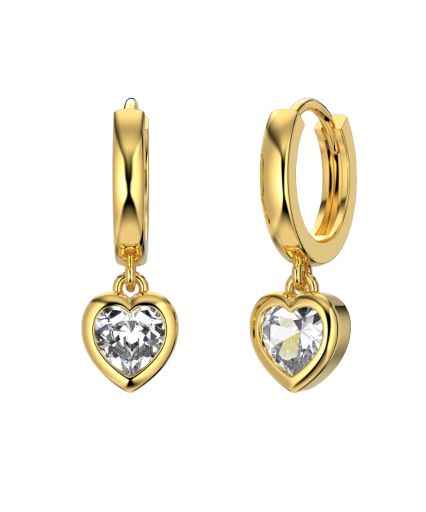 Paauksuoti sidabriniai auskarai su cirkoniais